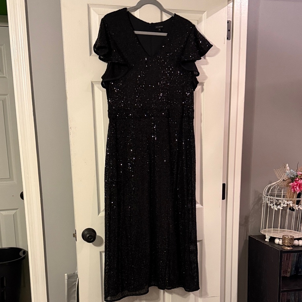 The Limited Black Sequin Midi Dress